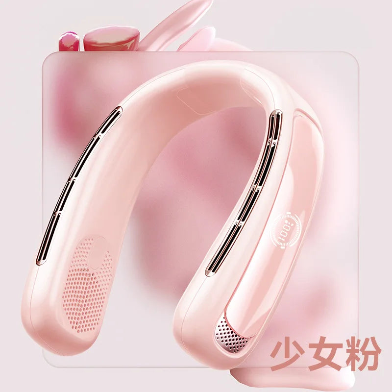 Mini Bladeless Portable Hanging Neck Fan Usb Rechargeable Cooling Neck Fan air Conditioner