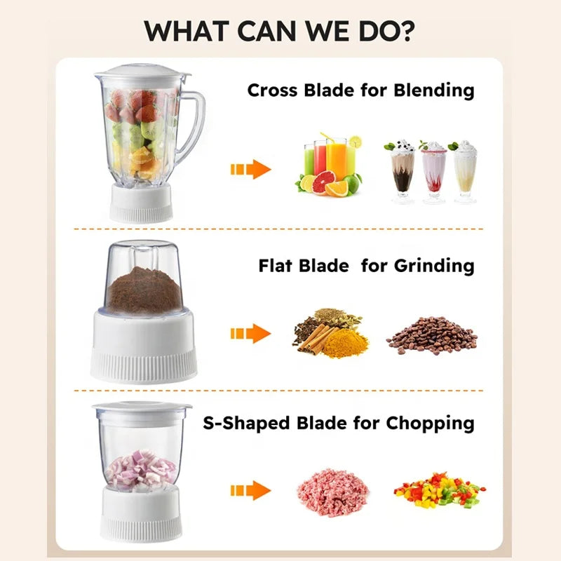 Multifunction 4 in 1 Electric Kitchen Appliances Blender Chopper Food Processor for Chopping Slicing